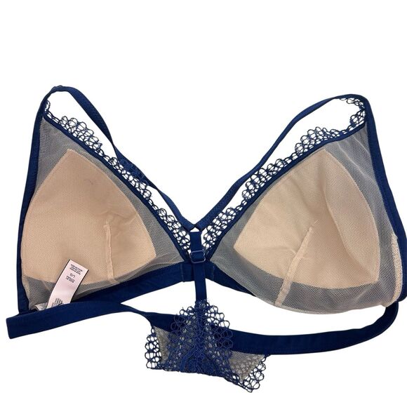 Victoria's Secret Front Close Lace Bralette Bra Size L Blue Body By Victoria - Picture 13 of 14